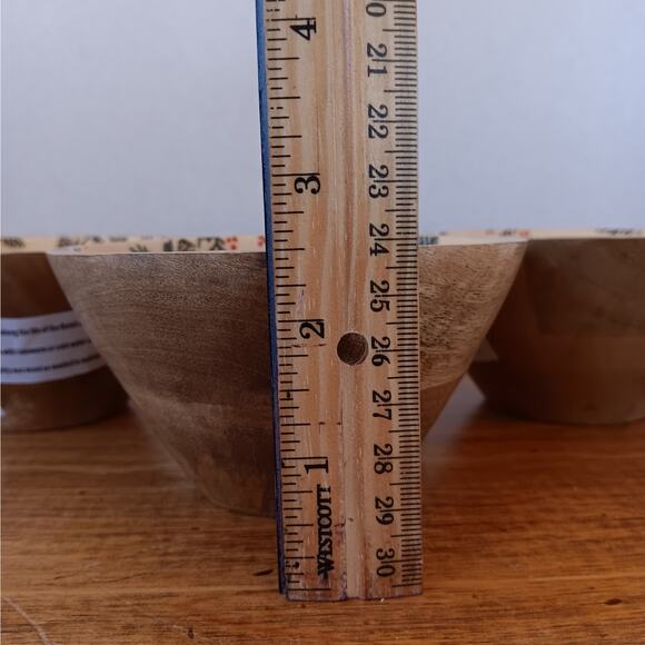 Creative Co-op Pine & Holly Mango Wood Bowl - Picture 9 of 11